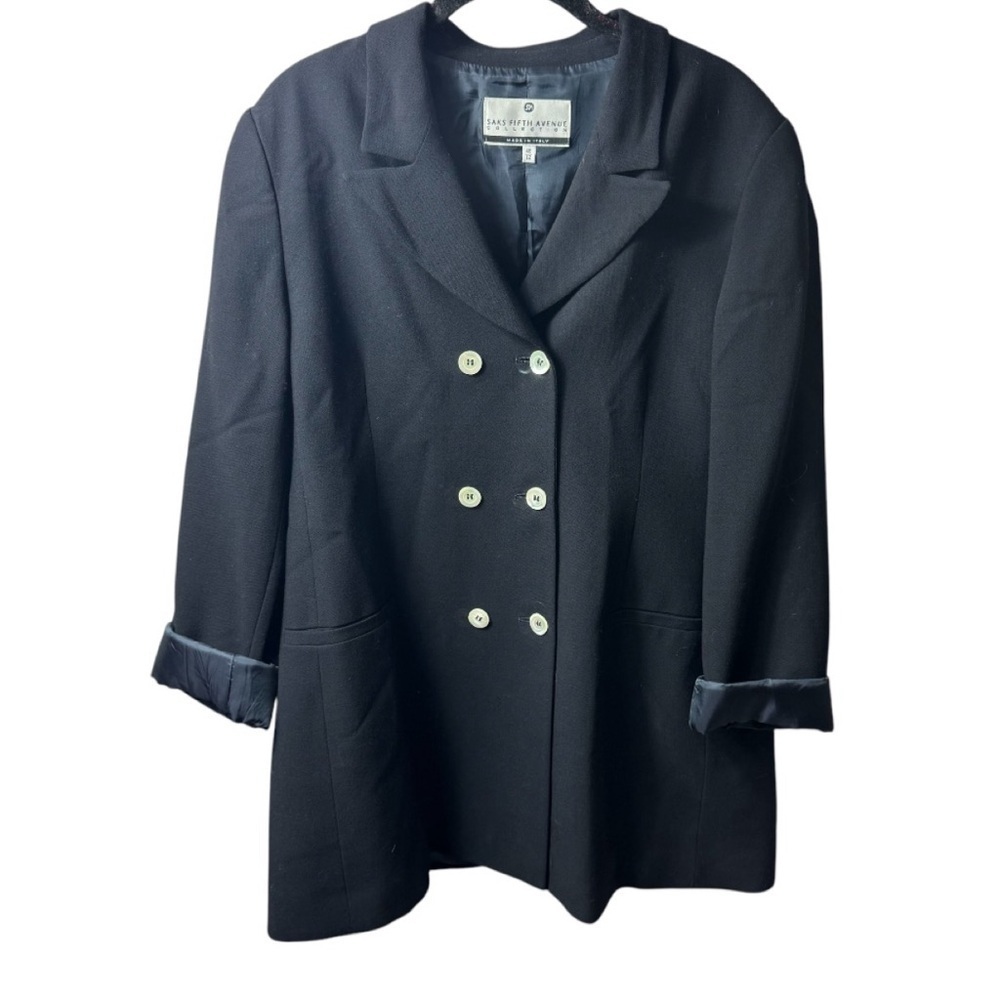 Saks Fifth Avenue Vintage Boxy Double Breasted Blazer Size 12